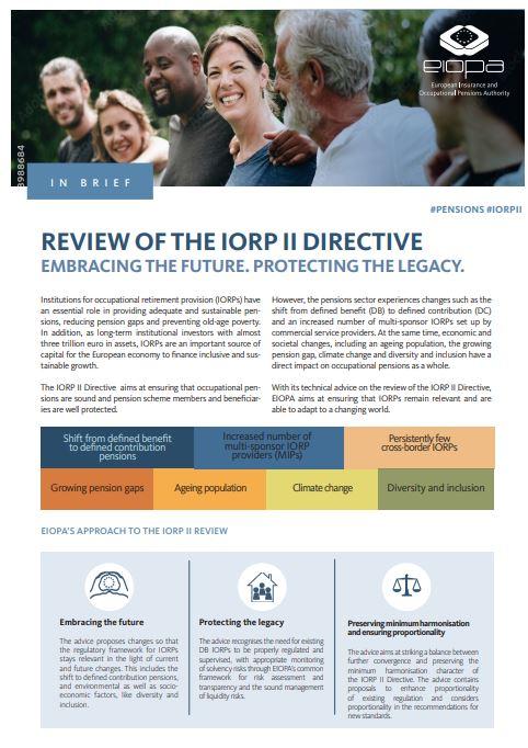 Factsheet - EIOPA's technical advice on the IORP II Directive